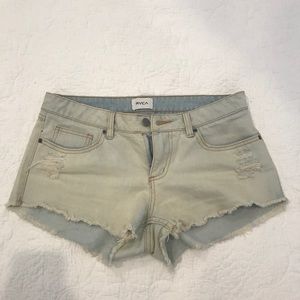 RVCA light denim jean shorts